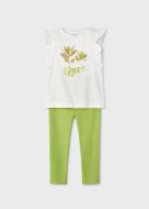 MAYORAL t-krekls ar īsam piedurknēm + legini 6E, zaļa, 3703-28