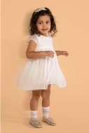 COCCODRILLO kleita ar īsam piedurknēm ELEGANT BABY GIRL, balta, WC4128205EBG-001-0