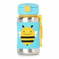 SKIP HOP nerūsējošā tērauda pudele ar salmiņu Zoo Bee, 252514