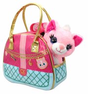 CUTEKINS plīša rotaļlieta, rozā kaķēns ar somiņu, 35059