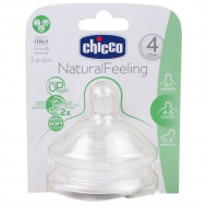 CHICCO knupis Natural feeling 4+ (2 pcs) regulējamas plūsmas