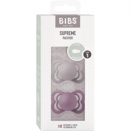 BIBS knupis “Supreme Silicone”, 6m+, Fossil Grey/Mauve, 2. izmērs