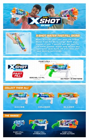 XSHOT ūdens pistole Hyperload Fast-Fill Skins, 11854 11854