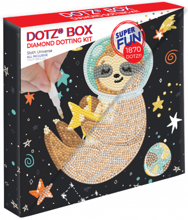 DOTZ BOX radošais komplekts - dimantu glezna sloth universe 22x22cm, 11NDBX018 11NDBX018