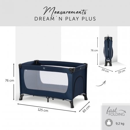 HAUCK gultiņa-manēža Dream N Play Plus Navy 60360-4