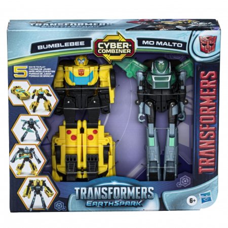 TRANSFORMERS transformators Earthspark Cyber-Combiner Bumblebee & Mo Malto, F8439 