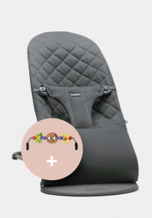 BABYBJÖRN šūpuļkrēsls Bliss Bundle Antrhracite, Cotton,Toy 606021 606021