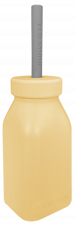 MINIKOIOI pudelīte ar salmiņu, 6m+, 200 ml, Mellow Yellow / Powder Grey, 101240003 101240003