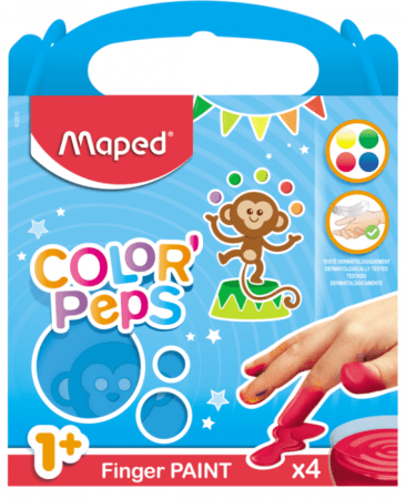 MAPED COLORPEPS pirkstu krāsas 4x80g, 228125100000 228125100000