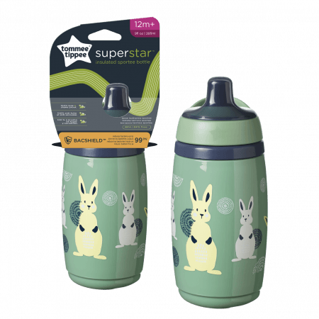TOMMEE TIPPEE pudelīte INSULATED SPORTEE, 12m+, 266ml, green, 447820 447820
