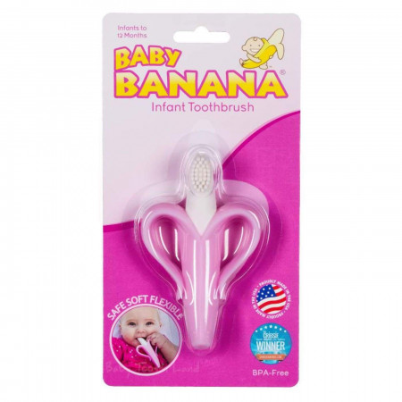 BABY BANANA zobu birste bērniem Banana Pink 3-12 m. BR003P BR003P
