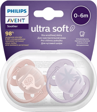 PHILIPS AVENT māneklītis Ultra soft DECO, 0-6 m, 2gab, SCF091/09 