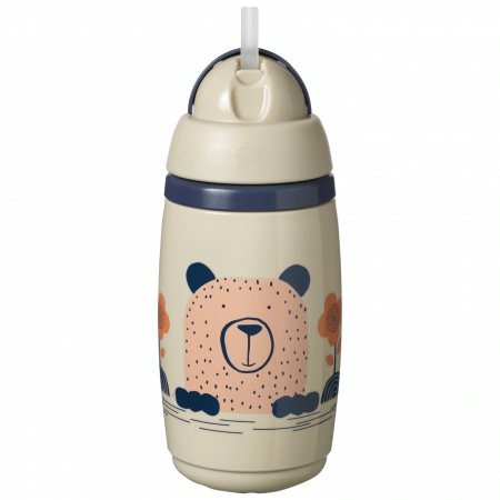 TOMMEE TIPPEE thermos-krūzīte INSULATED STRAW 266ml, 12m+, grey, 447824 447824