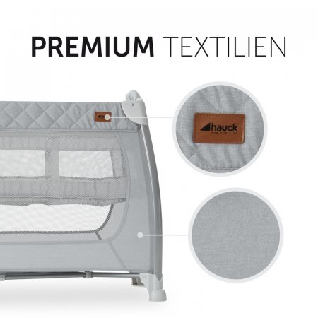 HAUCK gultiņa-manēža PLAY N RELAX, Quilted Grey, 600115 600115