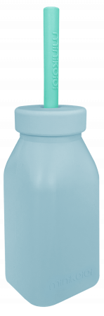 MINIKOIOI pudelīte ar salmiņu, 6m+, 200 ml, Mineral Blue / Aqua Green, 101240001 101240001
