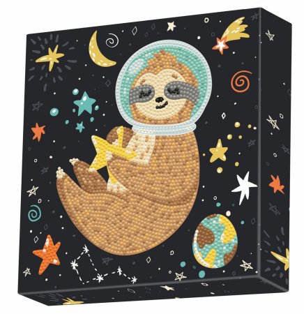 DOTZ BOX radošais komplekts - dimantu glezna sloth universe 22x22cm, 11NDBX018 11NDBX018