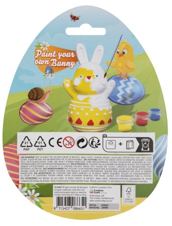 EASTER Radošais komplekts - Paint your own Bunny in egg, 7 cm, 810010 