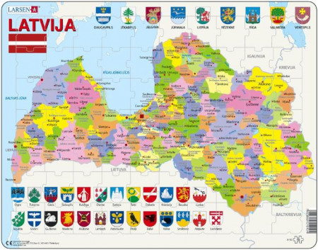 LARSEN puzzle Latvijas politiskā karte, A10 A10