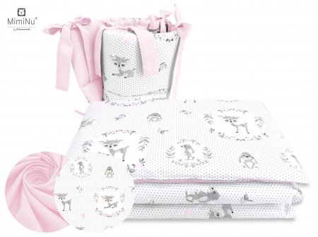 MIMINU Deer Pink gultas veļas komplekts 2 daļas Pink, 135x100cm, 40x60cm 5907501420489